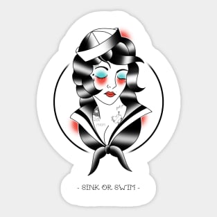 GIRL OLDSCHOOL TATTOO STYLE Sticker